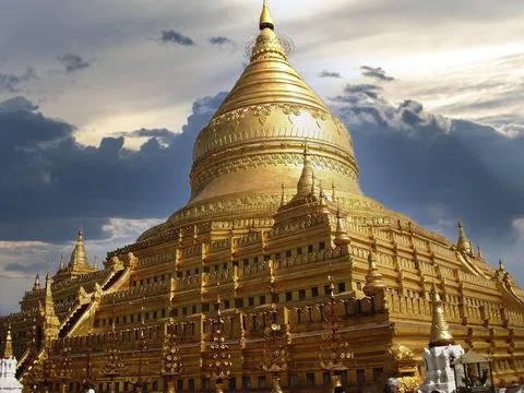 A temple in burma at the sightseeing Stock Photos
