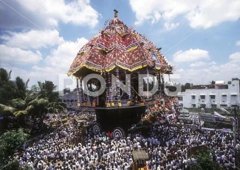 Temple Car or Chariot festival in Thiruvarur Tamil Nadu India Asia ...