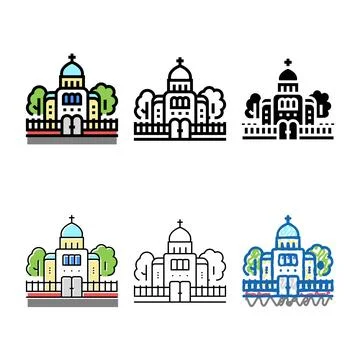 Temple cathedral edition praying building color icon vector Ilustración de archivo