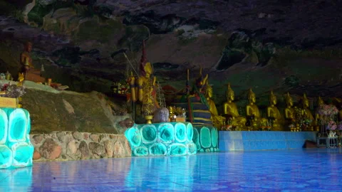 Temple in cave and buddies Stock Footage 252336662