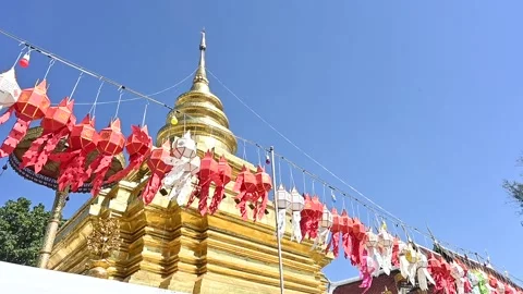 Temple in chiangmai thailand. Stock Footage