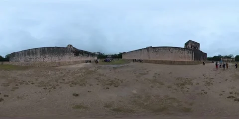 Temple in Chichen Itza, archeological park in Mexico, 360, VR Stock Footage 258068468