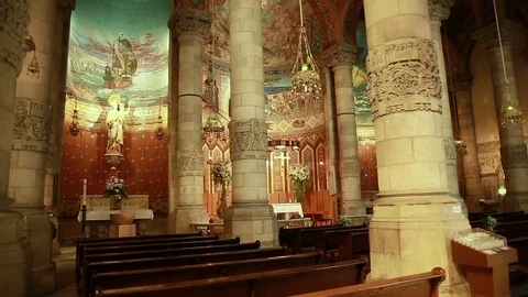 Temple church interior Stock Footage 70972994