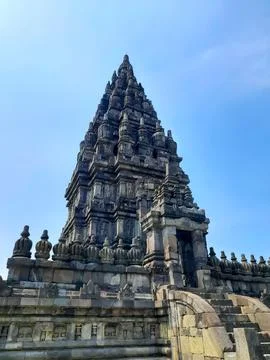 Temple with clear sky at background Stock Photos