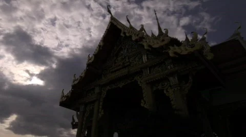 Temple Clouds Timelapse Stock Footage 680354