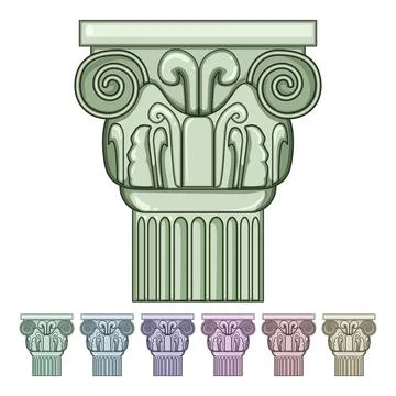 Temple column ancient cartoon vector graphic Stock Illustration