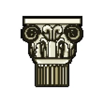 Temple column ancient pixel art vector illustration Illustrazione stock