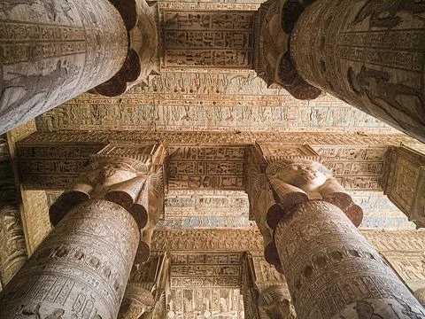 Temple column and ceiling  Stock Photos