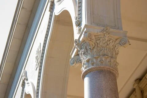 Temple columns, capitals Stock Photos