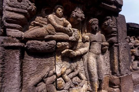 The temple complex of Borobudur on Java island, Indonesia Stock-Fotos