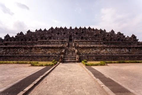 The temple complex of Borobudur on Java island, Indonesia Fotos de archivo