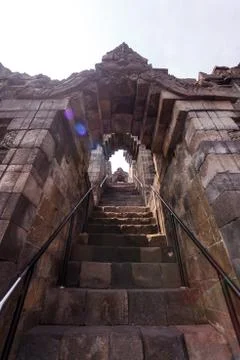 The temple complex of Borobudur on Java island, Indonesia Foto stock