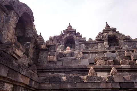 The temple complex of Borobudur on Java island, Indonesia Fotos de archivo