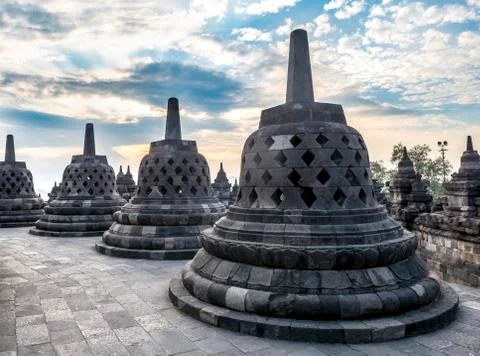 Temple complex Borobudur Stupas Borobudur Yogyakarta Java Indonesia Asia Fotos de archivo