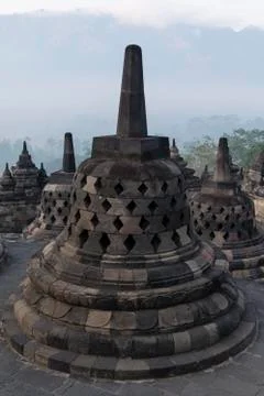 Temple complex Borobudur Stupas Borobudur Yogyakarta Java Indonesia Asia Fotos de archivo