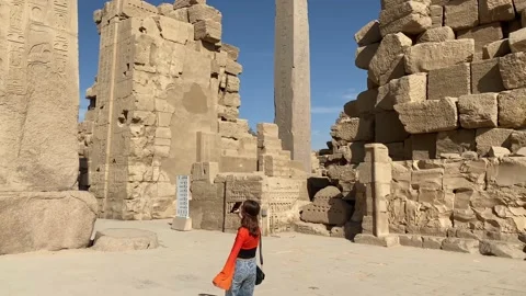 The temple complex at Dendera  is one of the best preserved temples in Egypt. Stock Footage 237464535