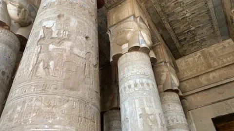 The temple complex at Dendera  is one of the best preserved temples in Egypt. Stock Footage 237464536