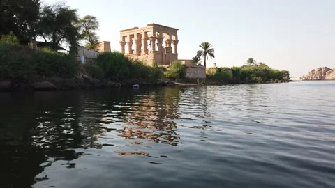 The temple complex on the island of Philae on the Nile, Philae temple, Aswan, Stock Footage 142962898