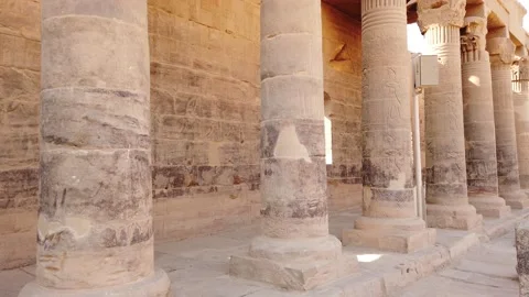 The temple complex on the island of Philae on the Nile, Philae temple, Aswan, Stock Footage 142966906