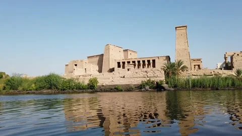 The temple complex on the island of Philae on the Nile, Philae temple, Aswan, 動画素材 142967952