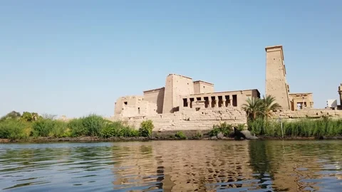 The temple complex on the island of Philae on the Nile, Philae temple, Aswan, Stock Footage 142968265