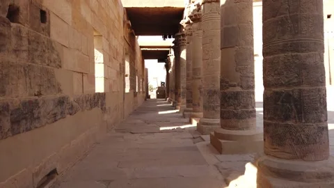 The temple complex on the island of Philae on the Nile, Philae temple, Aswan, Stock Footage 142970071