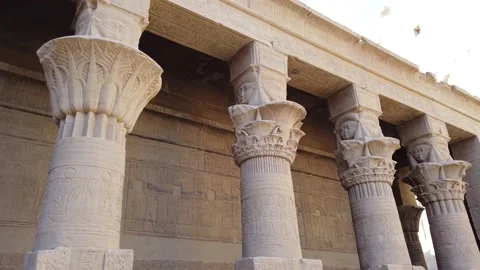 The temple complex on the island of Philae on the Nile, Philae temple, Aswan, Stock Footage 142973097