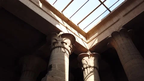 The temple complex on the island of Philae on the Nile, Philae temple, Aswan, Stock Footage 142974883