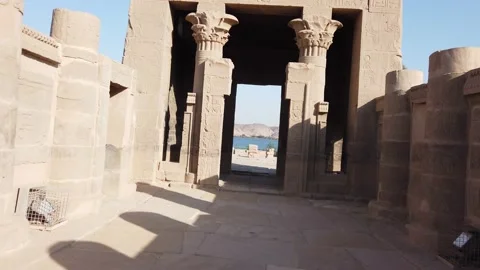 The temple complex on the island of Philae on the Nile, Philae temple, Aswan, Stock Footage 142978558