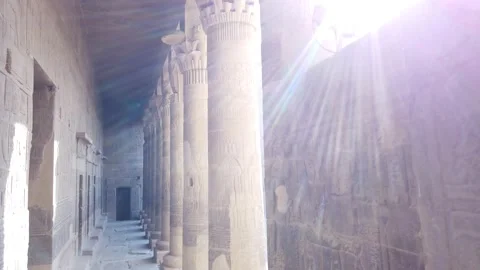 The temple complex on the island of Philae on the Nile, Philae temple, Aswan, Stock Footage 142979238