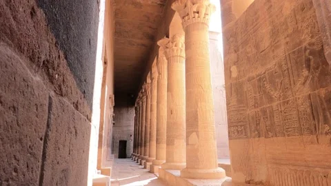 The temple complex on the island of Philae on the Nile, Philae temple, Aswan, Stock Footage 142980661