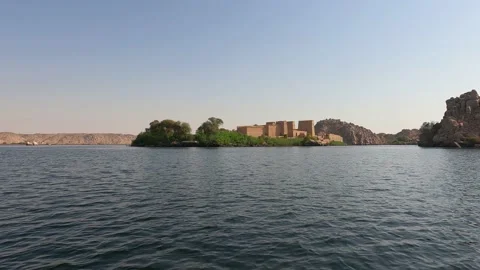 The temple complex on the island of Philae on the Nile, Philae temple, Aswan, Stock Footage 142980892