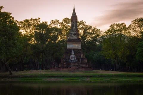 Temple complex in Sukothai, Thailand. Stock Photos