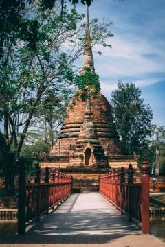 Temple complex in Sukothai, Thailand. Stock Photos
