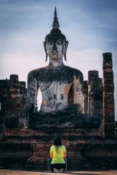 Temple complex in Sukothai, Thailand. Stock Photos