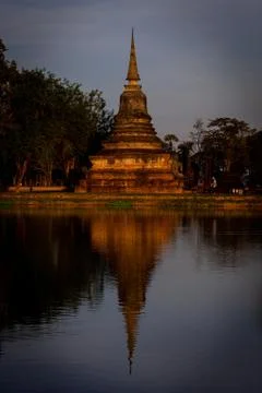 Temple complex in Sukothai, Thailand. Stock Photos