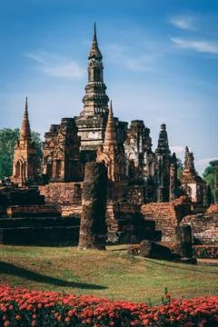 Temple complex in Sukothai, Thailand. Stock Photos