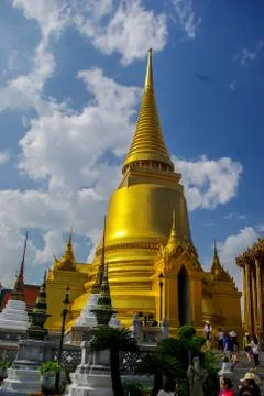 Temple complexes in Thailand. Buddhist temples in Bangkok. Stock Photos