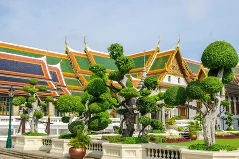 Temple complexes in Thailand. Buddhist temples in Bangkok. Stock Photos
