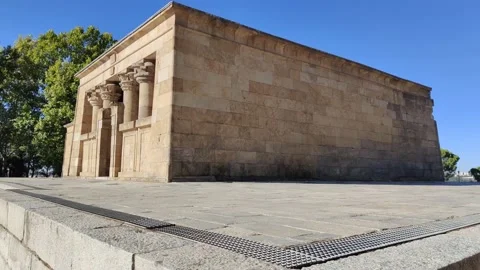 Temple of Debod, a piece of Egypt in Madrid, Egyptian temple from Lower Nubia Stock Footage 217778631