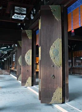 Temple doors open Stock Photos