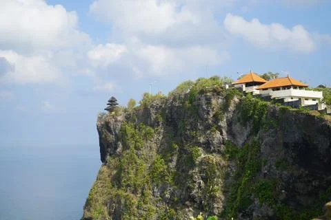 Temple on the edge of the cliff. Stock Photos