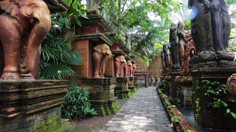 Temple with elephant statues Stock Footage 91527135
