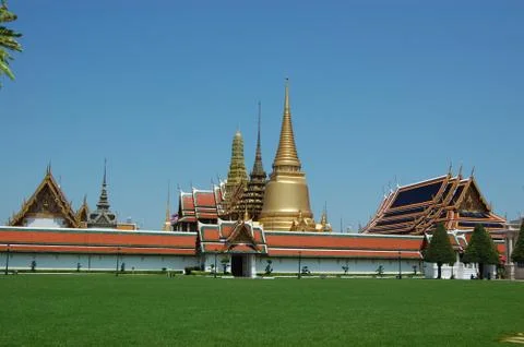 Temple of the emerald Buddha in Bangkok Stock Photos