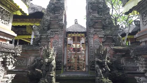 Temple Entrance Split Gate, Ubud, Bali, Indonesia Stock Footage 254856216