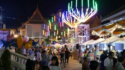 Temple fair in Thailand Stock Footage 102713143