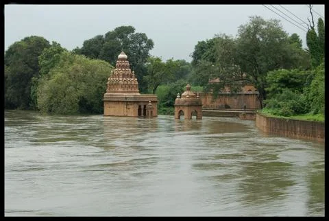 Temple in Flood Stock Photos