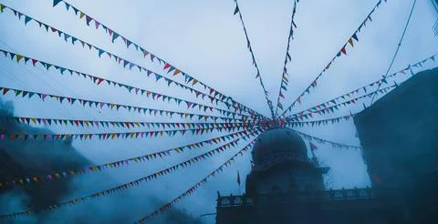 A Temple in Fog Stock Photos