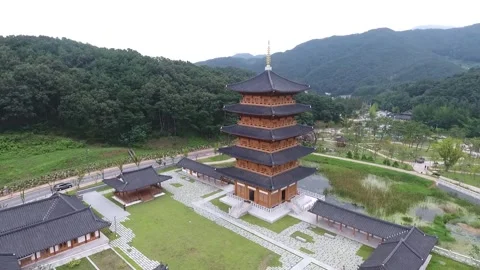 Temple in the forest and mountain Video stock 303402093