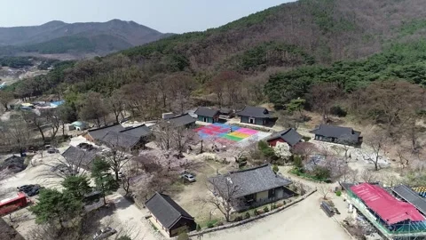  temple in the forest and mountain Video stock 303884672